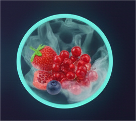 Strawberries Blueberries Red Currants - caladas, puff