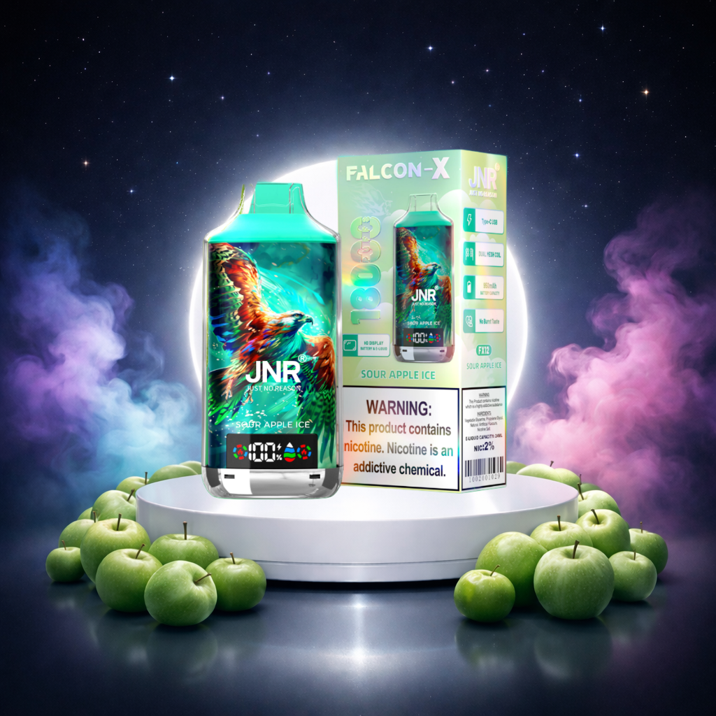 JNR Falcon X 18K Espana Vaper Desechable Sour Apple Ice - sabores vaper, muchas caladas