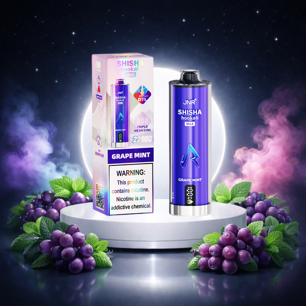 JNR Shisha Hookah Max 22K Espana Vaper Desechable Grape Mint - sabores vaper, cigarrillos electrónicos desechables