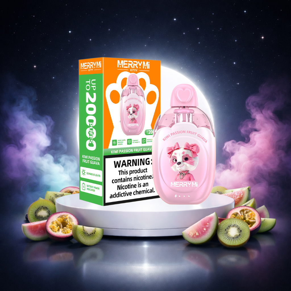 MerryMi Kitty 20K Espana Vaper Desechable Kiwi Passion Fruit Guava - cigarrillos electrónicos desechables, caladas