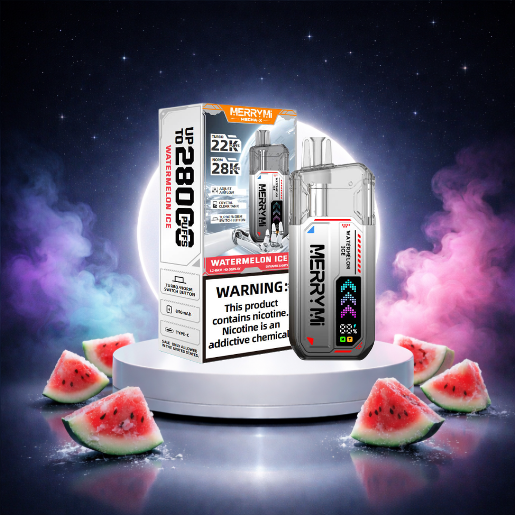 MerryMi Mecha X 28K Espana Vaper Desechable Watermelon Ice - vapers desechables, muchas caladas